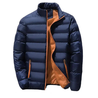 Men's Insulated Puffer Jacket Water-Resistant Lightweight Navy - Fashinoza