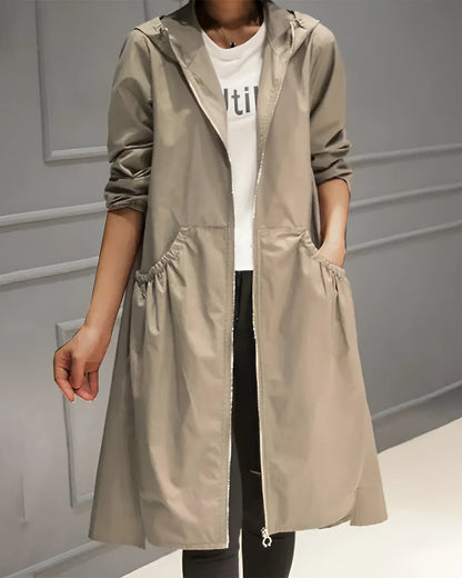 Women's Waterproof Trench Coat Beige Lightweight - Fashinoza