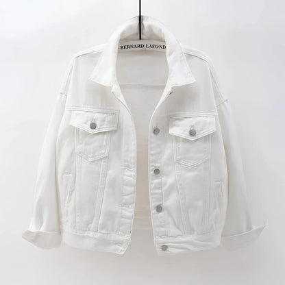 Women's White Denim Jacket Lightweight