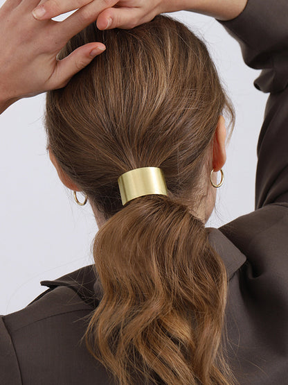 Women's Metal Ponytail Holder Hair Cuff Silver - 
Fashinoza