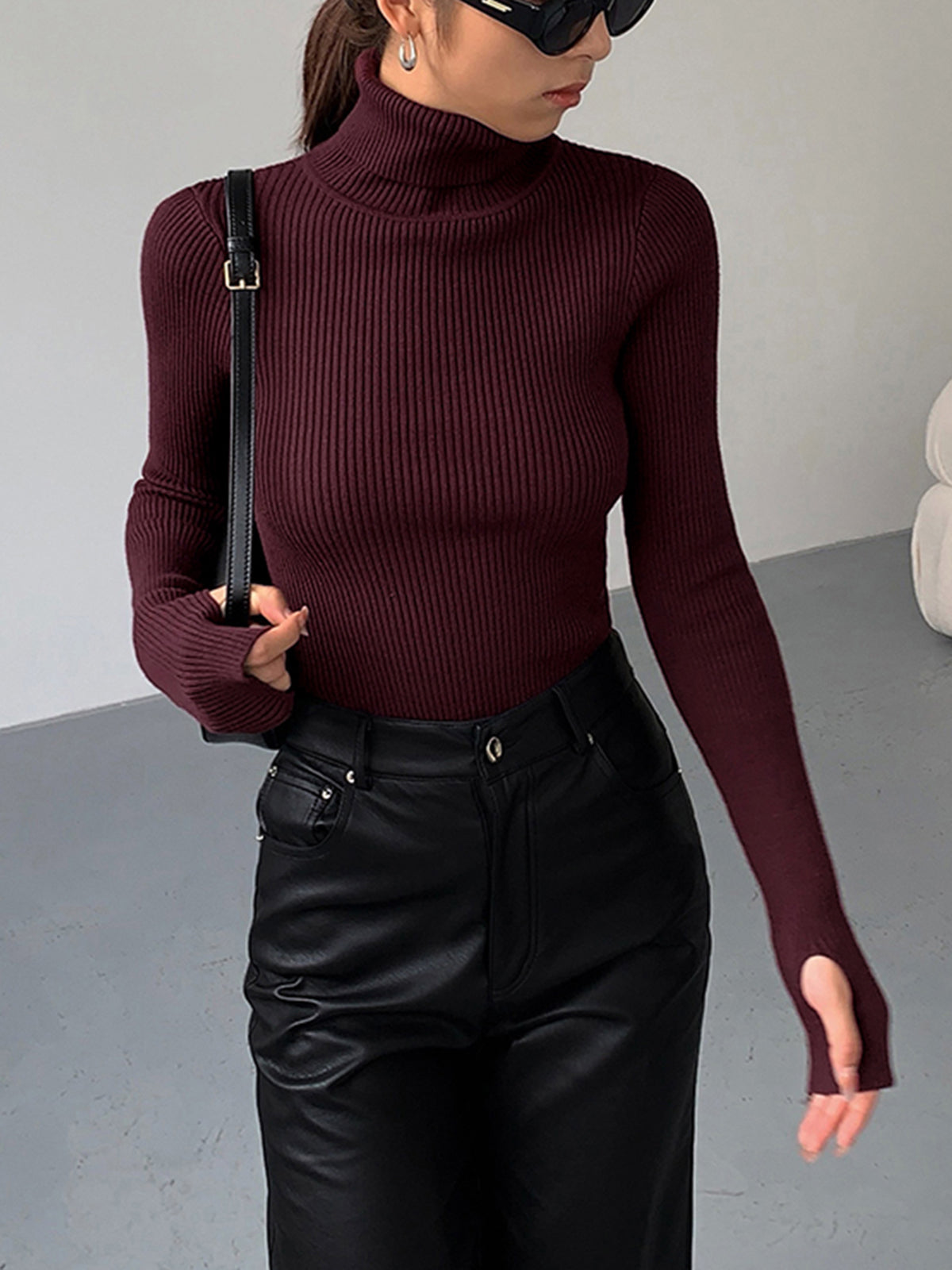 Emma  | Women’s Spring Turtleneck Long Sleeve Top