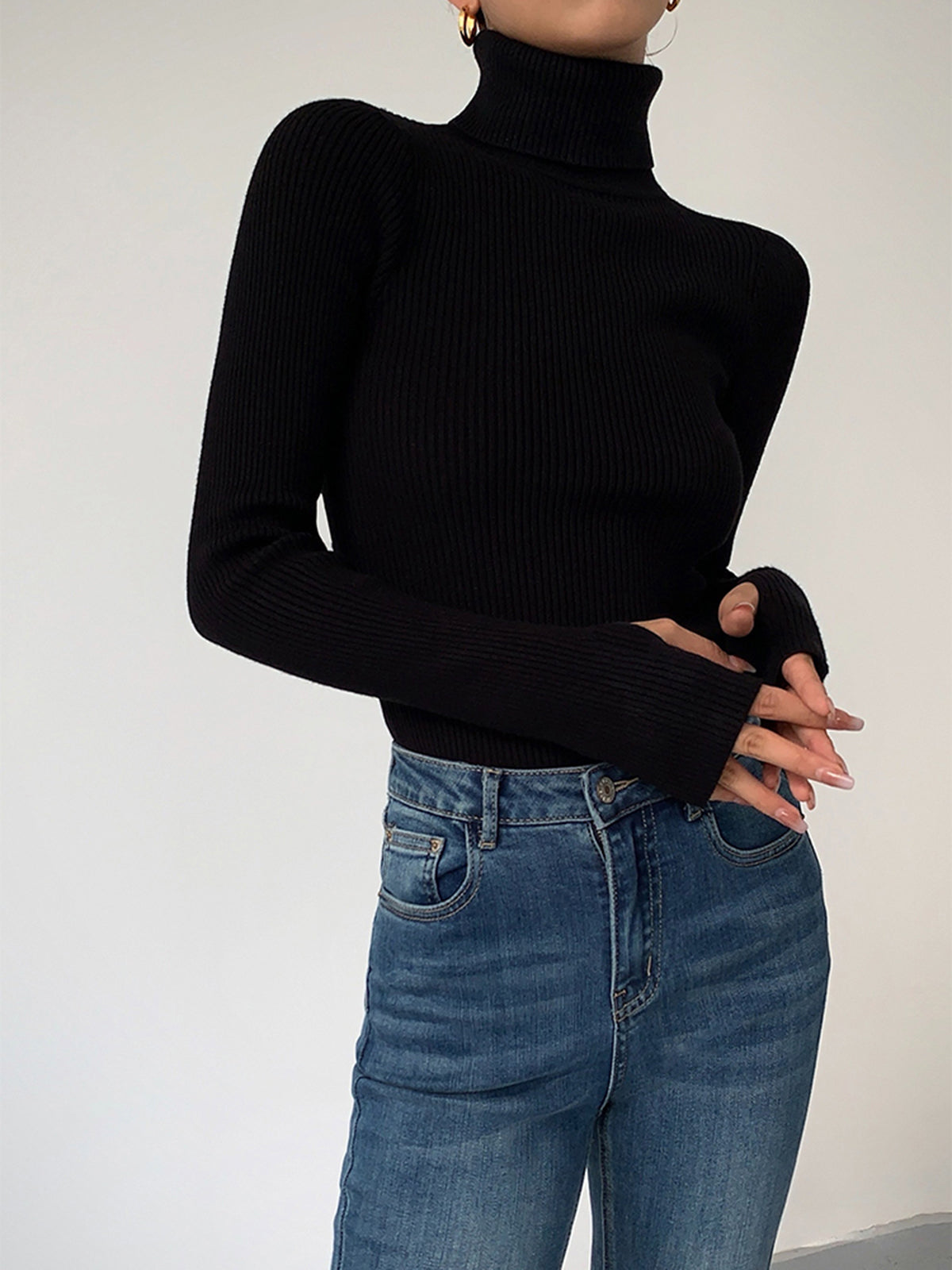 Emma  | Women’s Spring Turtleneck Long Sleeve Top