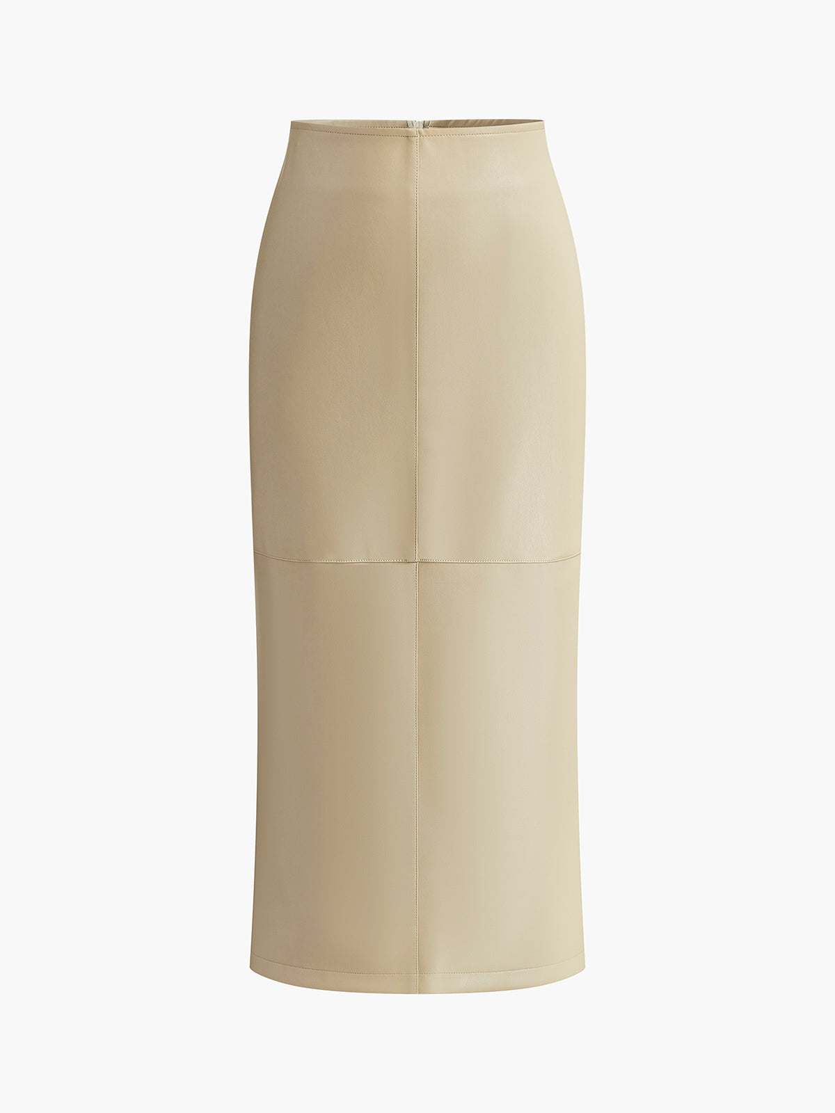 Women's High Waist Midi Skirt Back Zip Closure
