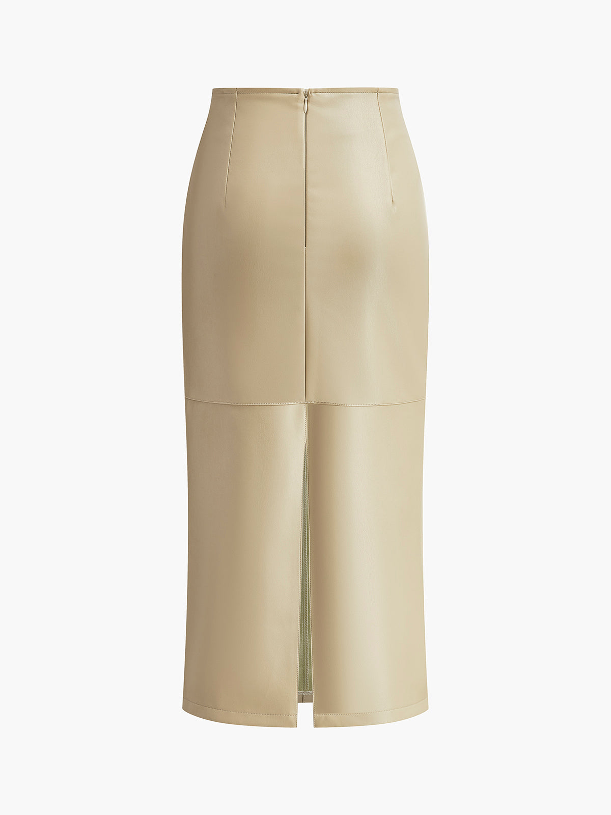Women's High Waist Midi Skirt Back Zip Closure