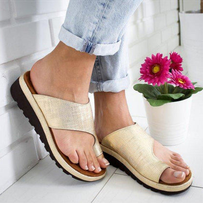 Orthopedic Bunion Corrector Sandals for Women with Arch Support and PU Leather