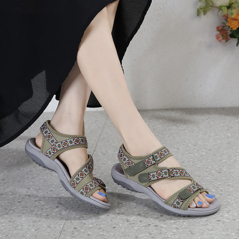 Orthopedic Sports Sandals for Women with Arch Support and Adjustable Velcro Straps