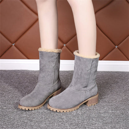 Women's Ankle Boots Rolled Collar Block Heel