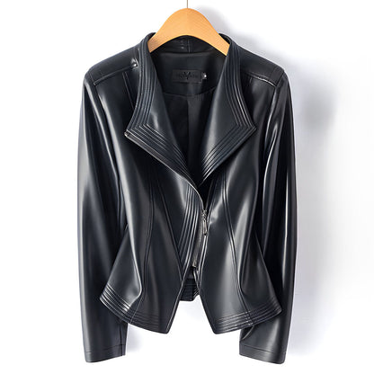 Madona Women's Sheepskin Leather Moto Jacket