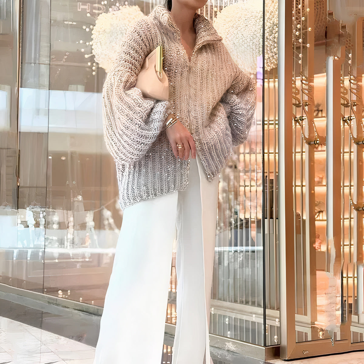 Women's Silk Sweater Shimmering