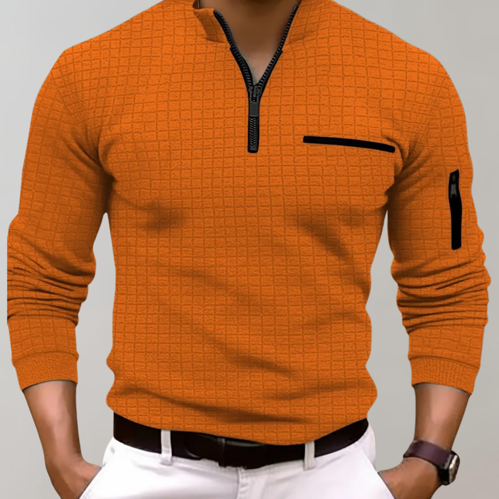 Gregory | Men’s Modern Textured Half Zip Pullover