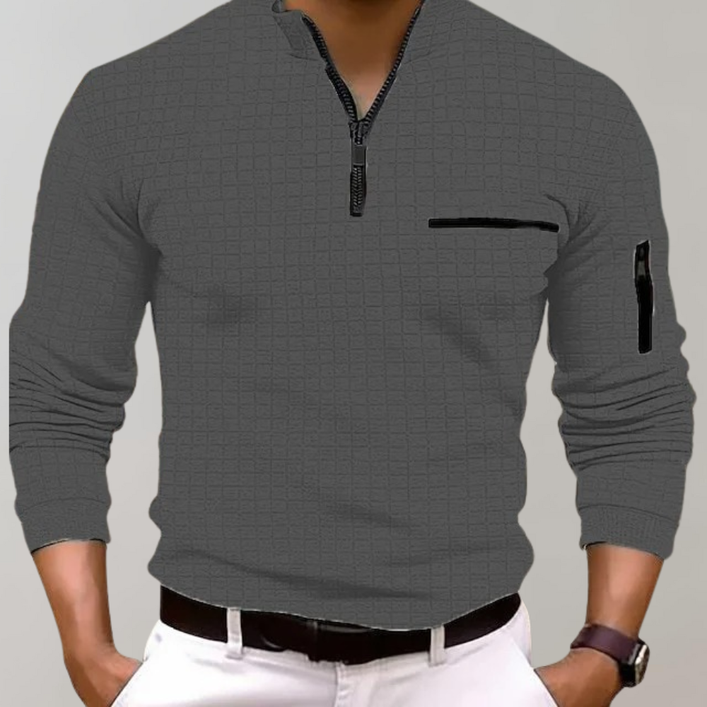 Gregory | Men’s Modern Textured Half Zip Pullover
