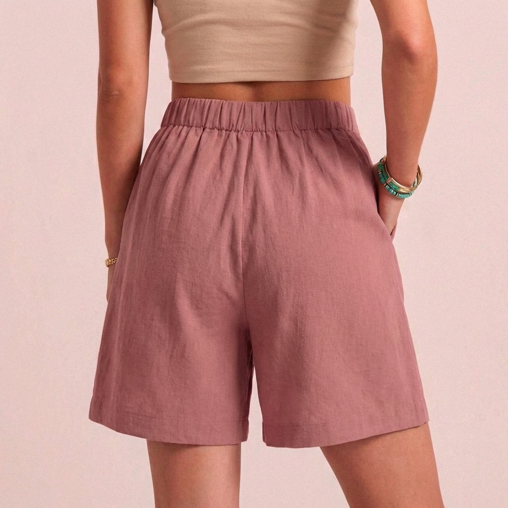 Women's Paperbag Waist Shorts Tailored Pockets