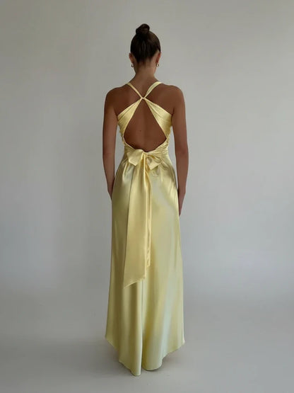 Women's A-Line Midi Dress Backless