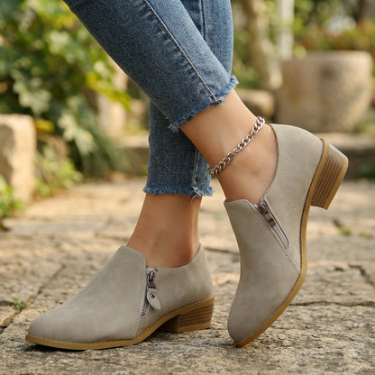 Women's Ankle Boots Orthopedic Low Heel Almond Toe - 
Fashinoza