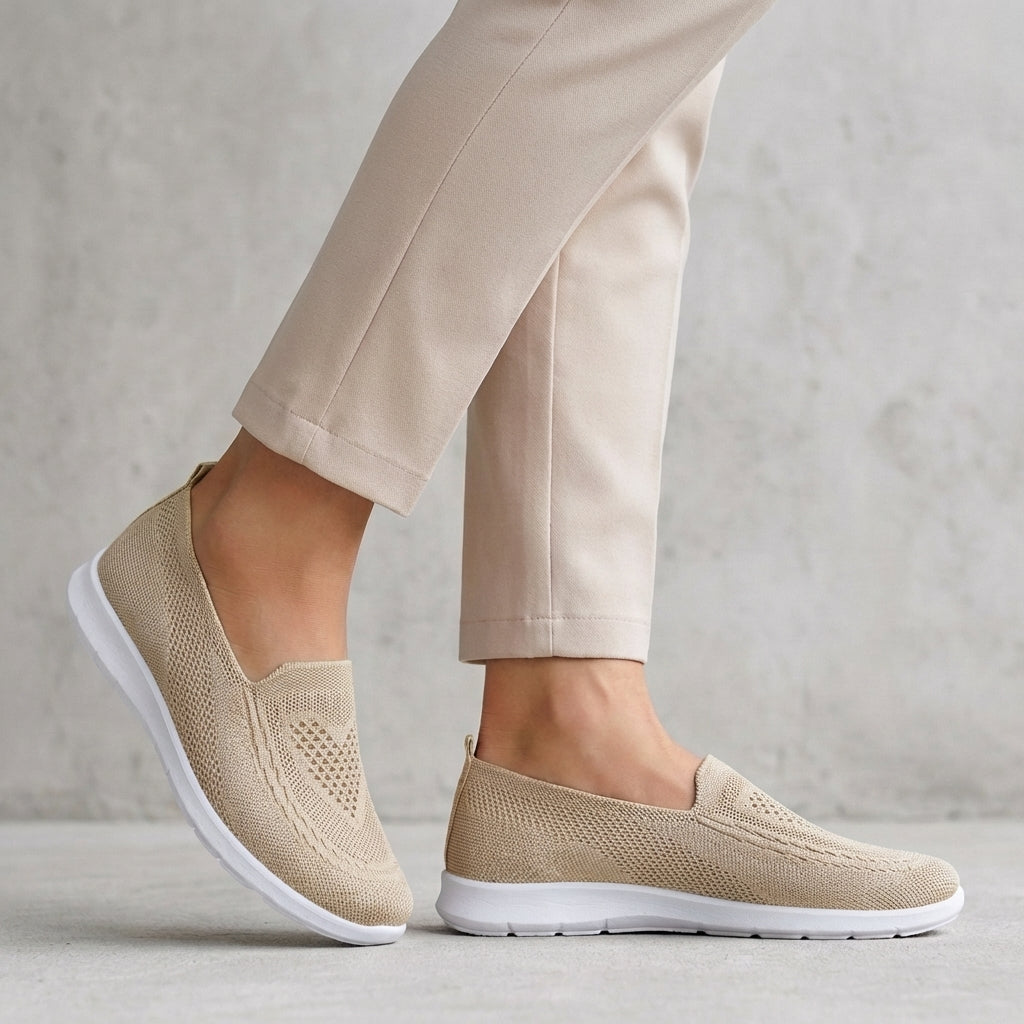Slip-On Knit Mesh Walking Shoes Cushioned Comfort Fit - 
Fashinoza