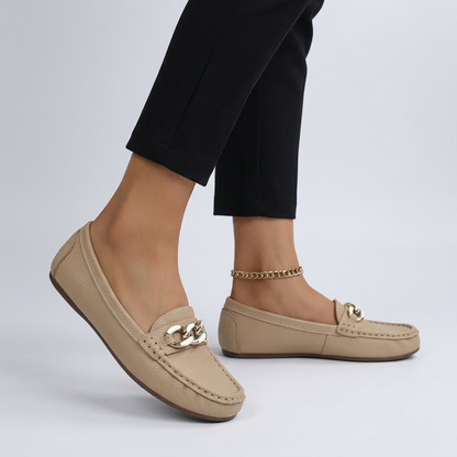 Men's Orthopedic Slip-On Loafers Gold Accent