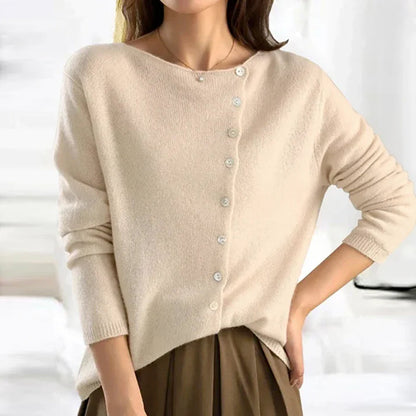 Jodi | Women Spring Asymmetric Button Sweater