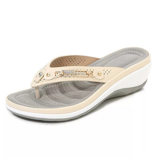 Women's Arch Support Leather Sandals - 
Fashinoza