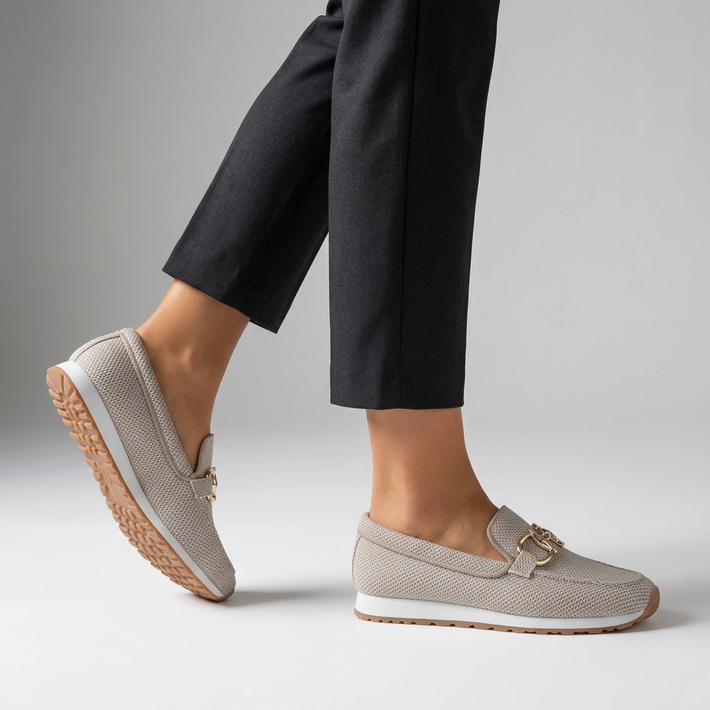 Relaxed Fit Loafers Gold Tone Bit Elevated Platform Sole