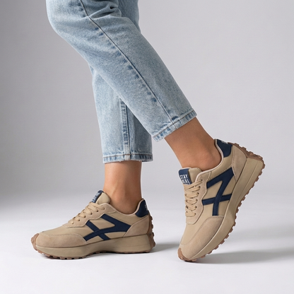 Lace Up Sneakers Chunky Sole Bold Graphic Detail