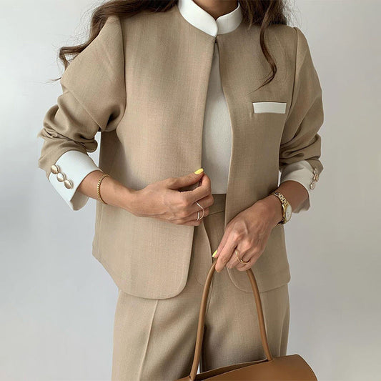 Women's Blazer And Trousers Set Relaxed Fit - 
Fashinoza