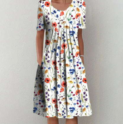 Women's Midi Patterned Dress - 
Fashinoza