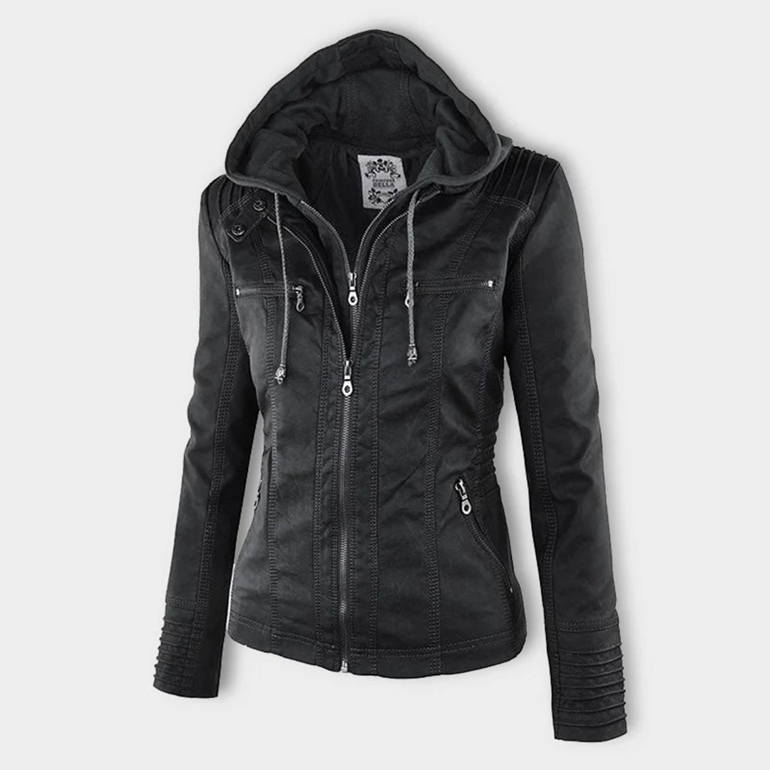 Women’s Hooded Moto-Style Jacket