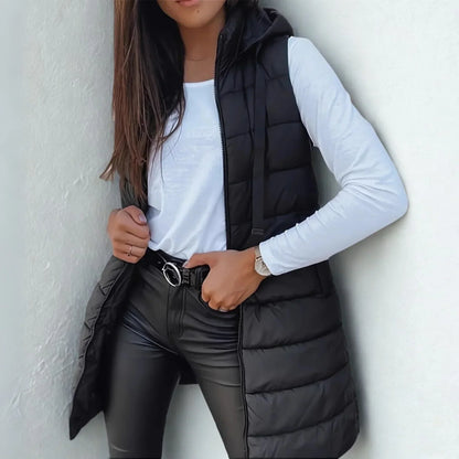 Women’s Long Hooded Puffer Vest