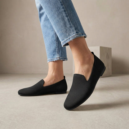 Women's Slip-On Flats Lightweight Breathable Knit Beige