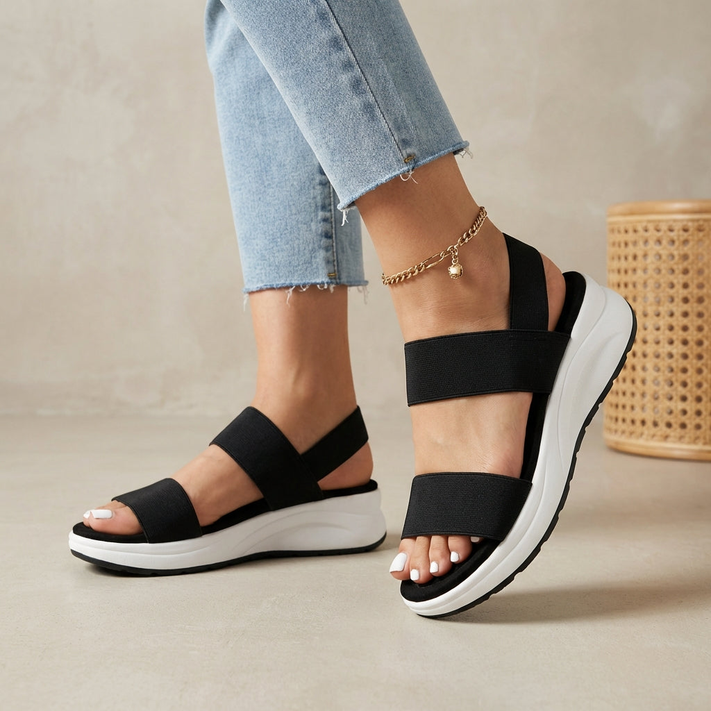 Orthopedic Platform Sandals Elastic Strap Comfortable - 
Fashinoza