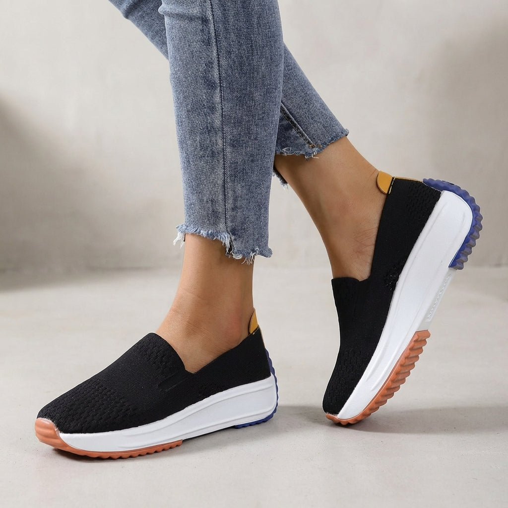 Orthopedic Slip-On Sneakers Platform Knit - 
Fashinoza
