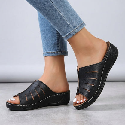 Orthopedic Wedge Slide Sandals - 
Fashinoza