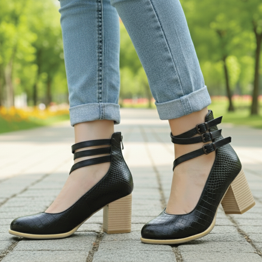 Gina - Women’s Block Heel Ankle Shoes