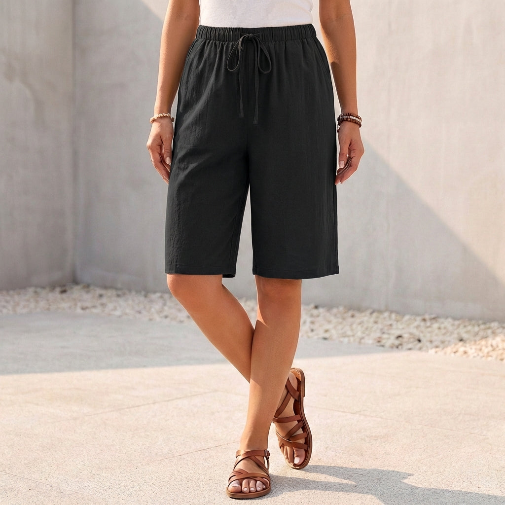 Men's Relaxed Fit Bermuda Shorts Drawstring Waist - 
Fashinoza
