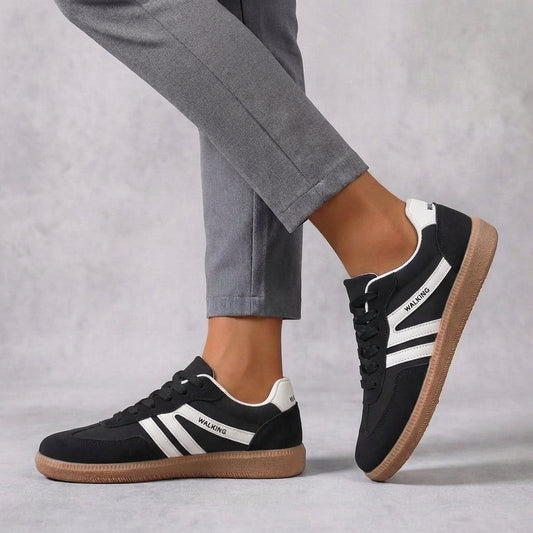 Low- Lace-Up Sneakers Signature Striped Detail - 
Fashinoza