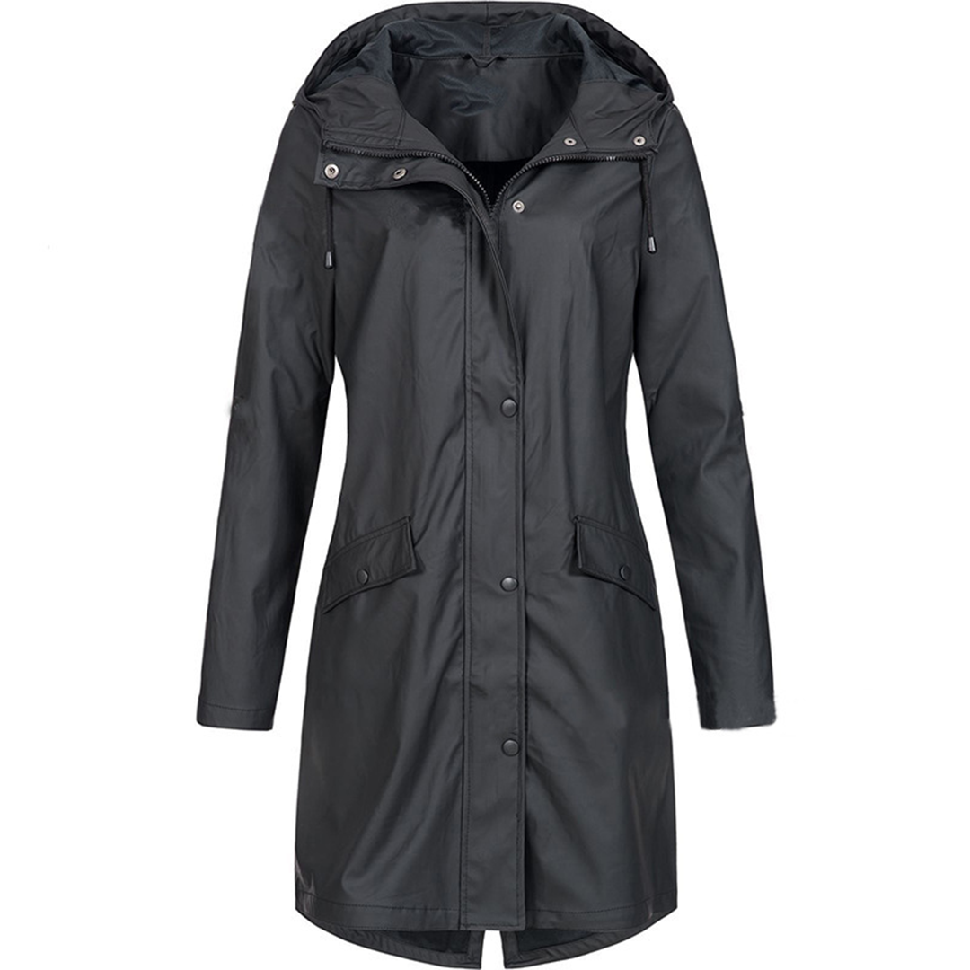 Women's Waterproof Hooded Rain Jacket Lightweight Windproof