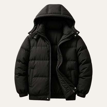 Men's Waterproof Down Hooded Puffer Jacket - Fashinoza