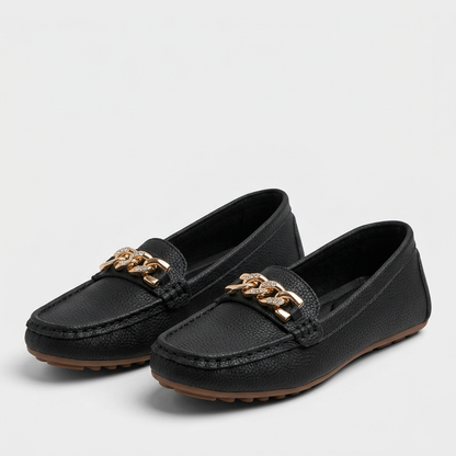 Men's Orthopedic Slip-On Loafers Gold Accent