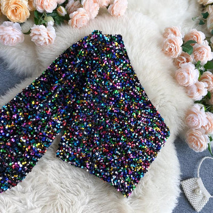 Women's Glitter One Shoulder