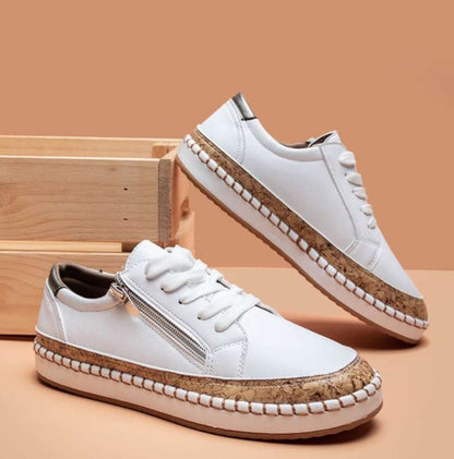 Women's Floral Lace Sneakers Zip Up