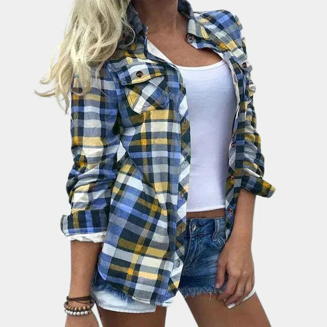 Women's Plaid Blouse Classic Plaid Pattern