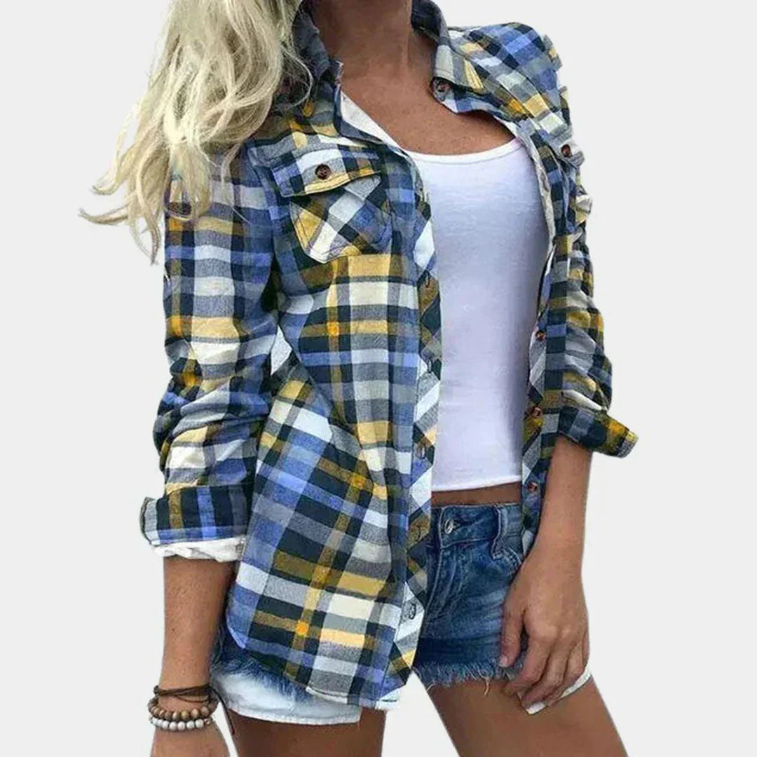 Women's Plaid Blouse Timeless Pattern Soft