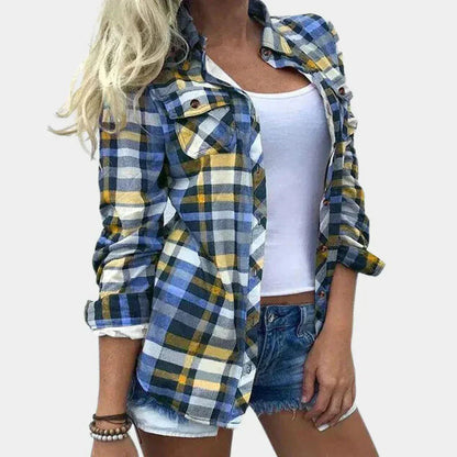 Women's Plaid Blouse Timeless Pattern Soft