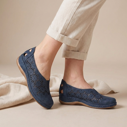Women's Comfort Flats Breathable Leather Beige