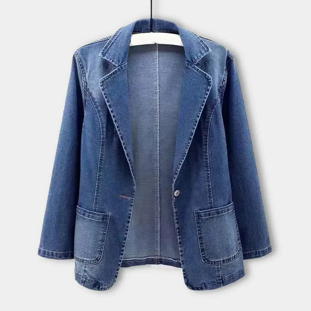 Urbanedge Mens Classic Fit Denim Blazer