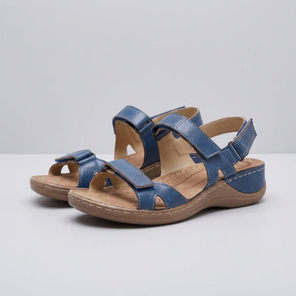 Adjustable Strap Sandals Cushioned Sole Brown
