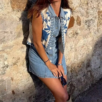 Women's Embroidered Boho Vest