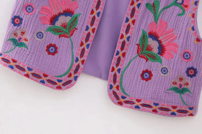 Women's Embroidered Floral Vest