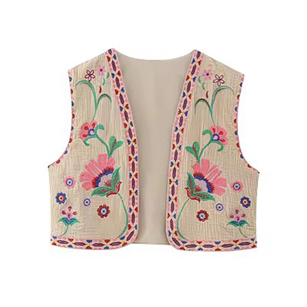 Women's Embroidered Boho Vest