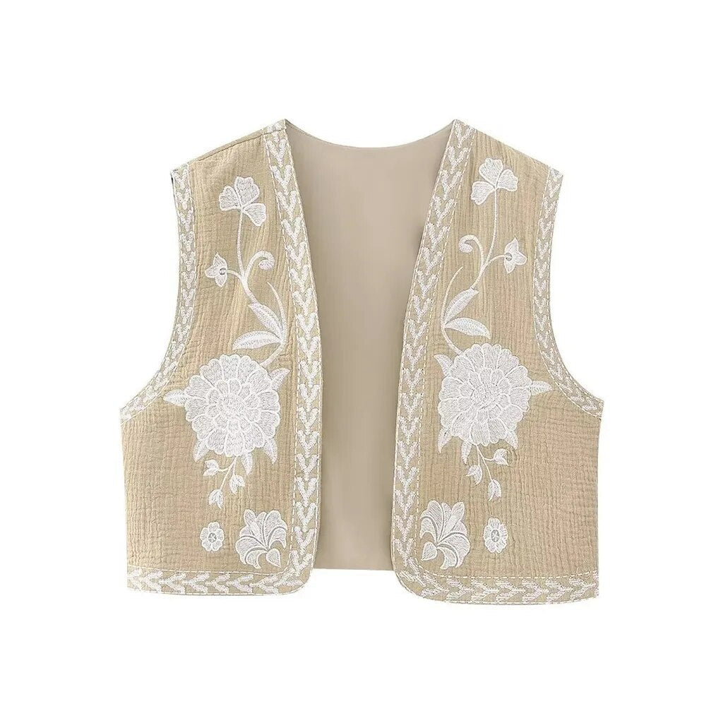 Women's Embroidered Boho Vest